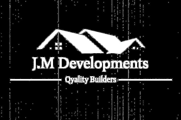 J.M Developments Quality Builders logo with house roofline illustration on black background